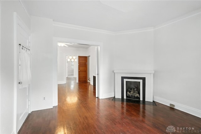 38-40 Greenwood Ave, Dayton, OH 45410 - unfurnished living room featuring wood finished floors and a fireplace with flush hearth