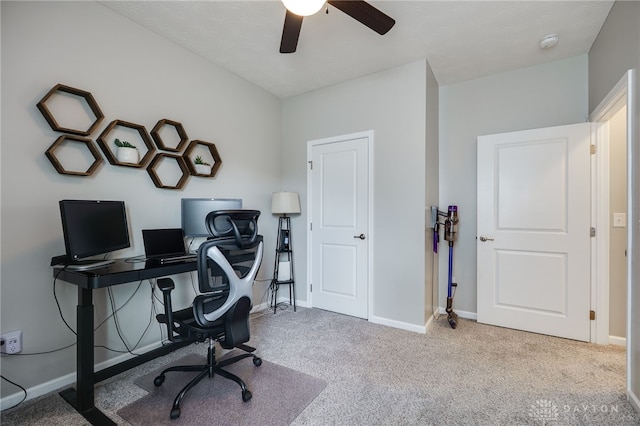 2937 E Ambrosia Ln, Xenia, OH 45385 - carpeted office with a ceiling fan and baseboards