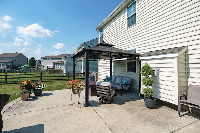 2937 E Ambrosia Ln, Xenia, OH 45385 - view of patio / terrace with outdoor lounge area and a gazebo