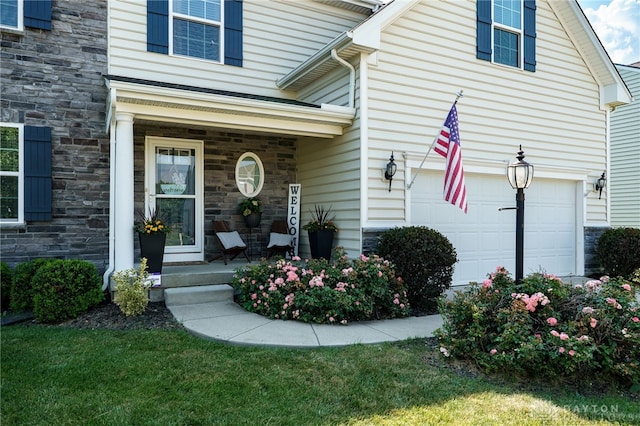 2937 E Ambrosia Ln, Xenia, OH 45385 - property entrance with stone siding and covered porch