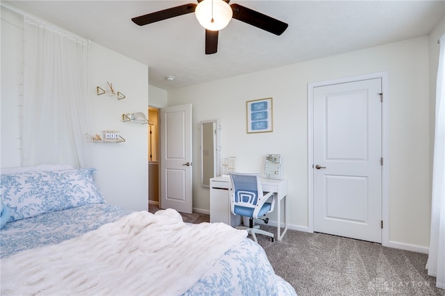 2937 E Ambrosia Ln, Xenia, OH 45385 - carpeted bedroom featuring baseboards and a ceiling fan