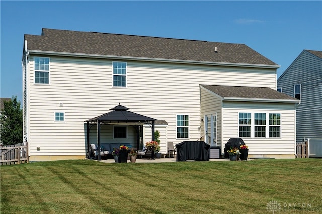 2937 E Ambrosia Ln, Xenia, OH 45385 - rear view of property featuring a gazebo, a patio area, and an outdoor hangout area