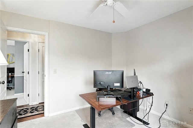 7793 Birchwood Ct, Mason, OH 45040 - office with ceiling fan and baseboards
