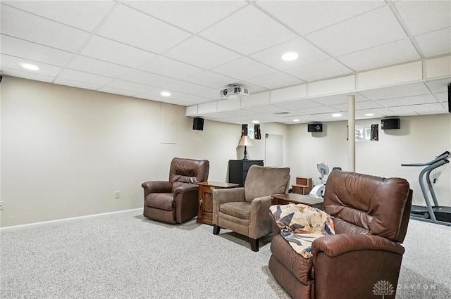 7793 Birchwood Ct, Mason, OH 45040 - cinema with carpet floors, recessed lighting, and a paneled ceiling
