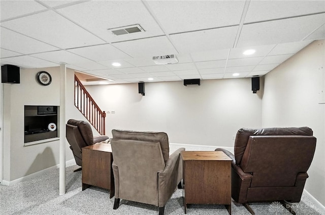 7793 Birchwood Ct, Mason, OH 45040 - carpeted cinema with a paneled ceiling and recessed lighting
