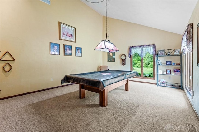 4230 Wagner Rd, Dayton, OH 45440 - playroom with carpet, high vaulted ceiling, and billiards