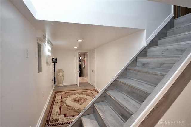 719 N Keowee St, Dayton, OH 45404 - stairs with wood finished floors and recessed lighting