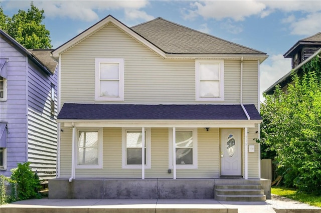 719 N Keowee St, Dayton, OH 45404 - view of front facade featuring a porch and roof with shingles