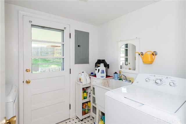 1269 Redbud Dr, Fairborn, OH 45324 - washroom with washer / dryer, electric panel, and healthy amount of natural light