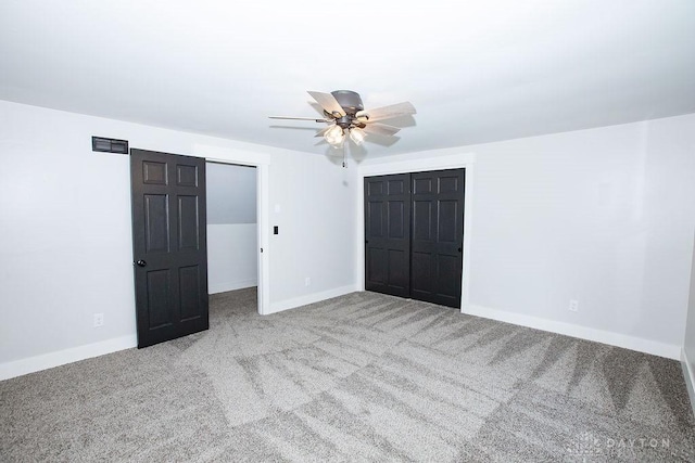 1151 Brookview Ave, Dayton, OH 45409 - unfurnished bedroom featuring carpet floors, a closet, and a ceiling fan