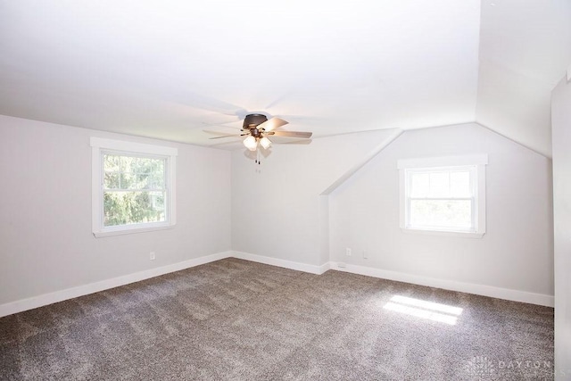 1151 Brookview Ave, Dayton, OH 45409 - bonus room featuring carpet floors, a ceiling fan, and vaulted ceiling
