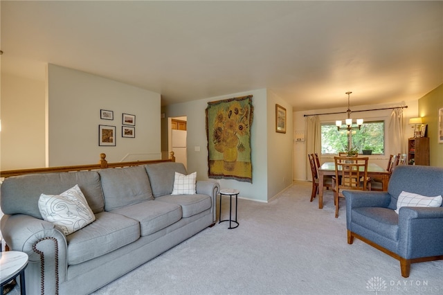 338 Chatham Dr, Fairborn, OH 45324 - living area with a chandelier and light colored carpet