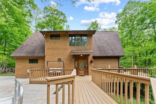10370 Old 3c Hwy, Clarksville, OH 45113 - view of front facade with a wooden deck and roof with shingles