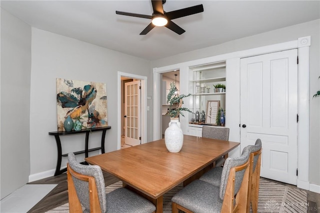 130 Mound St, Dayton, OH 45402 - dining area with a ceiling fan and wood finished floors
