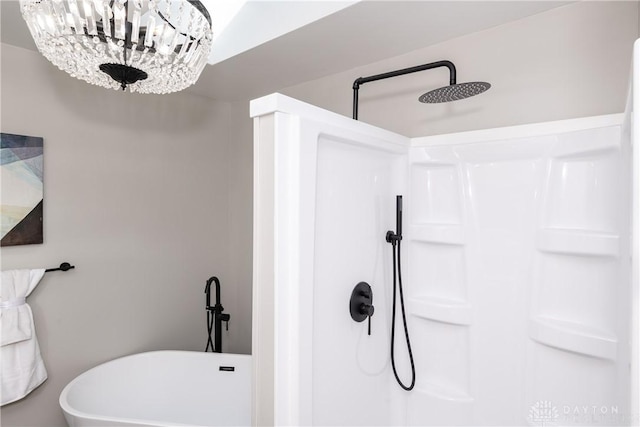 130 Mound St, Dayton, OH 45402 - bathroom with a shower and a freestanding tub