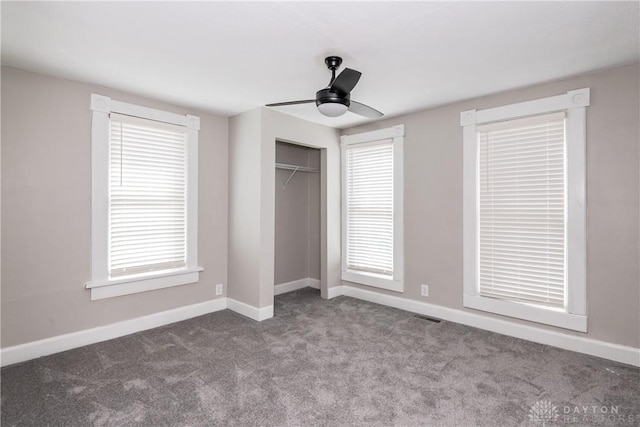 130 Mound St, Dayton, OH 45402 - unfurnished bedroom with carpet, a closet, and ceiling fan