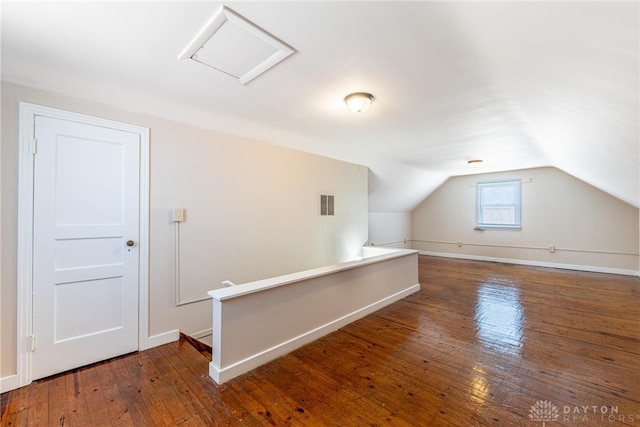 349 E Xenia Dr, Fairborn, OH 45324 - bonus room featuring attic access, wood-type flooring, and lofted ceiling
