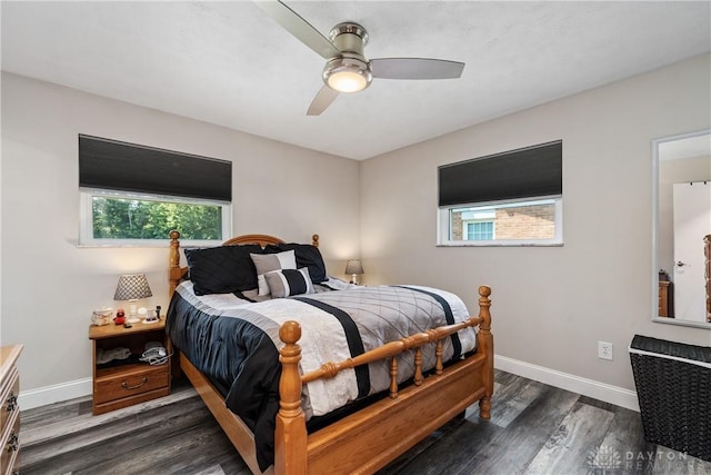 670 Saxony Dr, Xenia, OH 45385 - bedroom with dark wood-type flooring and ceiling fan