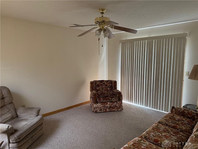 3509 Brian Ct, Middletown, OH 45044 - living area with carpet flooring and ceiling fan
