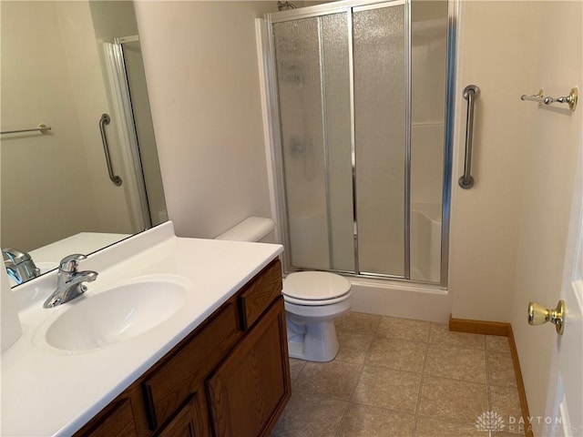 3509 Brian Ct, Middletown, OH 45044 - bathroom with a stall shower, vanity, and tile patterned flooring