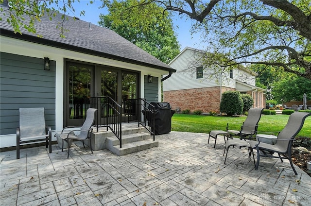 95 Sycamore Creek Dr, Springboro, OH 45066 - view of patio / terrace featuring grilling area and french doors