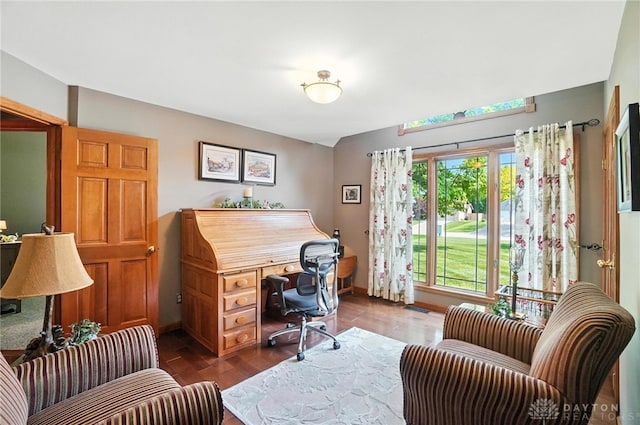 95 Sycamore Creek Dr, Springboro, OH 45066 - office with dark wood finished floors and baseboards