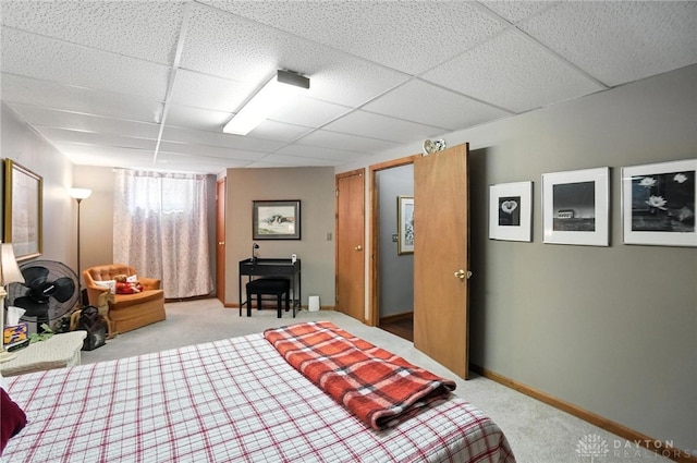 95 Sycamore Creek Dr, Springboro, OH 45066 - carpeted bedroom featuring baseboards and a paneled ceiling