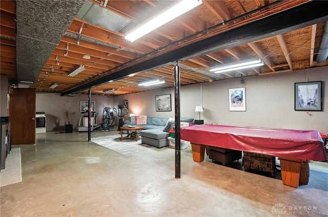 95 Sycamore Creek Dr, Springboro, OH 45066 - unfinished below grade area featuring billiards table