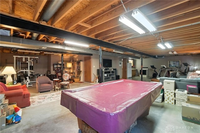 95 Sycamore Creek Dr, Springboro, OH 45066 - rec room with finished concrete flooring and billiards table