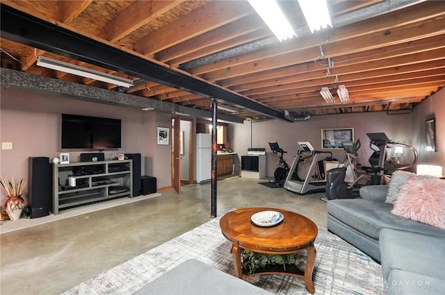 95 Sycamore Creek Dr, Springboro, OH 45066 - living area with finished concrete flooring and baseboards