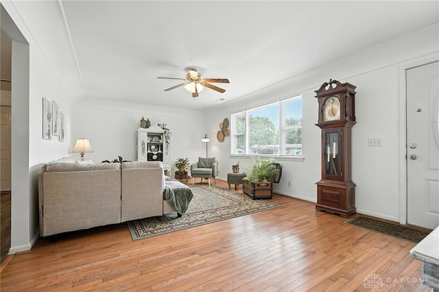3755 Everett Dr, Loveland, OH 45140 - living area with ceiling fan and light wood finished floors