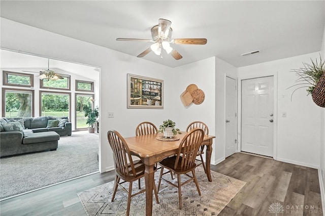 3755 Everett Dr, Loveland, OH 45140 - dining room with ceiling fan and wood finished floors
