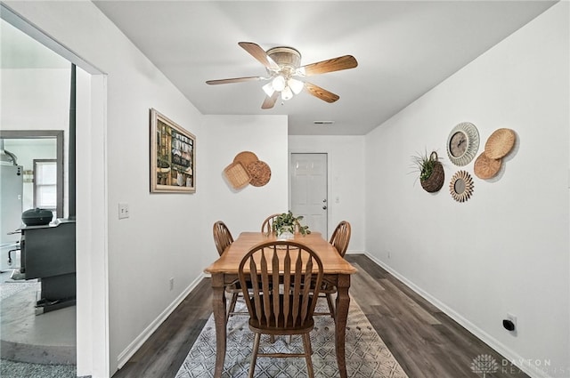 3755 Everett Dr, Loveland, OH 45140 - dining space featuring dark wood-style floors and ceiling fan