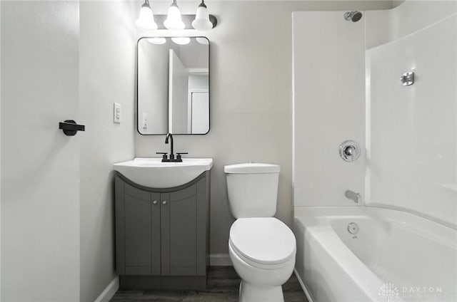 1393 Seminole Dr, Xenia, OH 45385 - bathroom with vanity, wood finished floors, and shower / tub combination