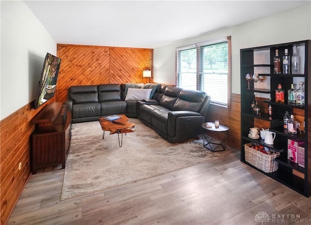 1464 New Way Dr, Beavercreek, OH 45434 - living area featuring wood walls and wood finished floors