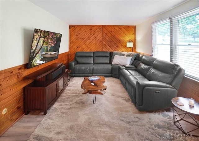 1464 New Way Dr, Beavercreek, OH 45434 - living area featuring wooden walls and light wood finished floors