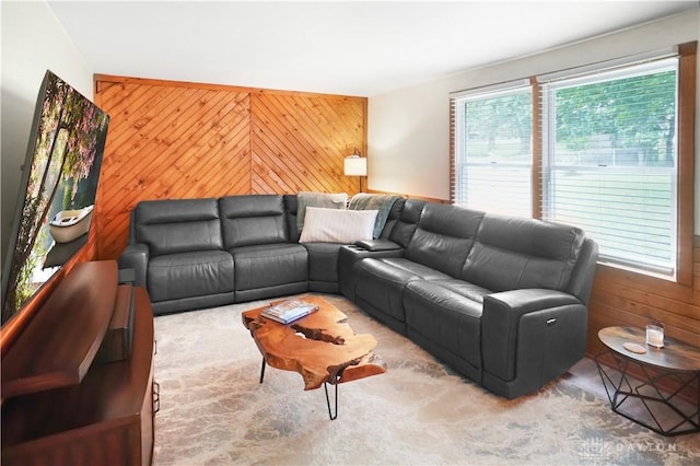 1464 New Way Dr, Beavercreek, OH 45434 - carpeted living room with wooden walls