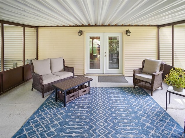 1464 New Way Dr, Beavercreek, OH 45434 - sunroom with outdoor lounge area and french doors