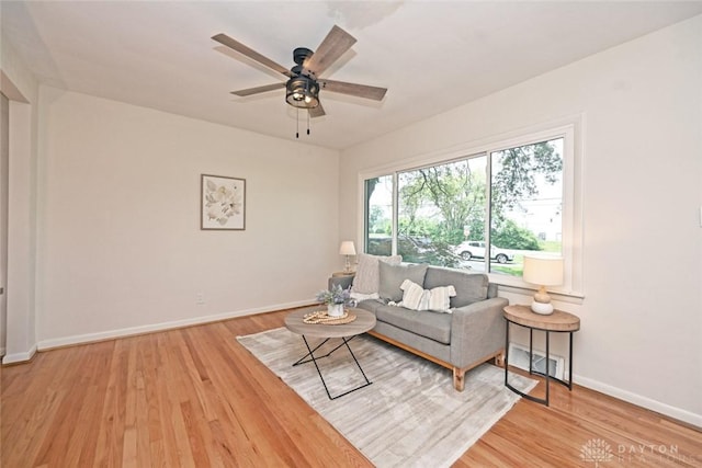 6383 Todhunter Rd, Middletown, OH 45044 - living area featuring ceiling fan and wood finished floors
