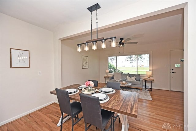 6383 Todhunter Rd, Middletown, OH 45044 - dining area featuring light wood finished floors and ceiling fan