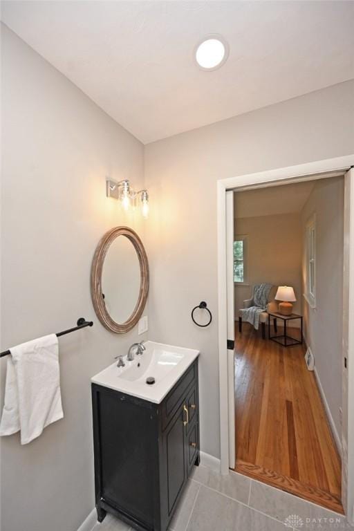 6383 Todhunter Rd, Middletown, OH 45044 - bathroom with vanity and tile patterned floors
