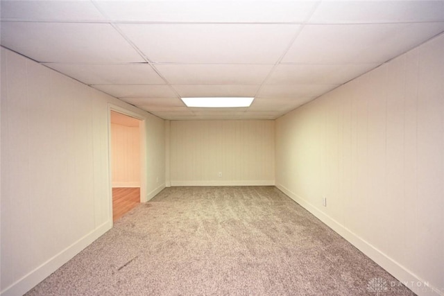 6383 Todhunter Rd, Middletown, OH 45044 - spare room with carpet, a paneled ceiling, and wooden walls
