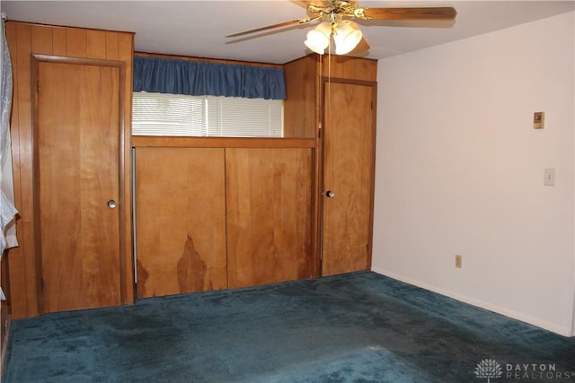 4912 Powell Rd, Huber Heights, OH 45424 - unfurnished bedroom with carpet flooring and ceiling fan