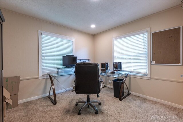 1097 Trudy Ct, Clearcreek Twp, OH 45036 - carpeted office featuring baseboards and a textured ceiling