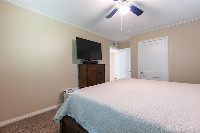 1097 Trudy Ct, Clearcreek Twp, OH 45036 - bedroom featuring carpet floors, crown molding, and ceiling fan