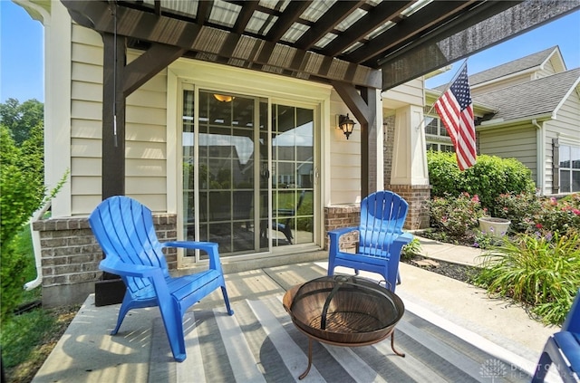 1310 Bourdeaux Way, Clearcreek Twp, OH 45458 - view of patio / terrace featuring an outdoor fire pit