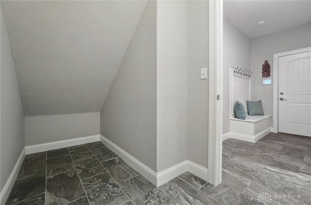 1310 Bourdeaux Way, Clearcreek Twp, OH 45458 - mudroom featuring marble look tiles and lofted ceiling