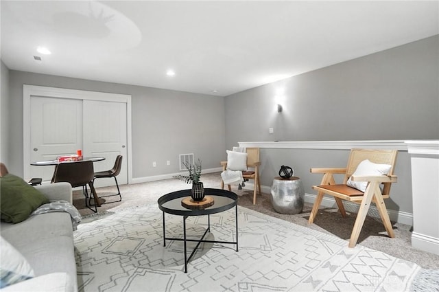 1310 Bourdeaux Way, Clearcreek Twp, OH 45458 - living area featuring light colored carpet and recessed lighting