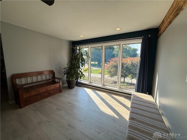 4220 Sillman Pl, Kettering, OH 45440 - doorway to outside featuring wood finished floors and recessed lighting