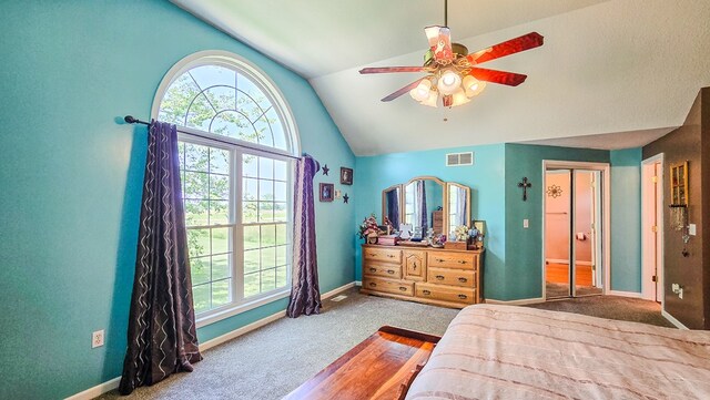 26484 State Highway 3, Kirksville, MO 63501 - carpeted bedroom with lofted ceiling and a ceiling fan
